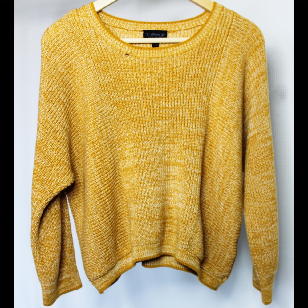 Mustard Topshop Knit Sweater - Size 8 - Picture 1 of 4